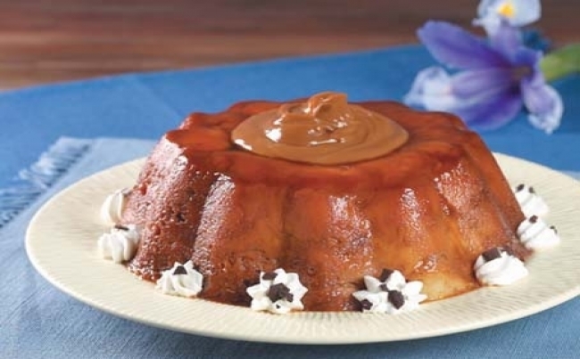 Budín de duraznos